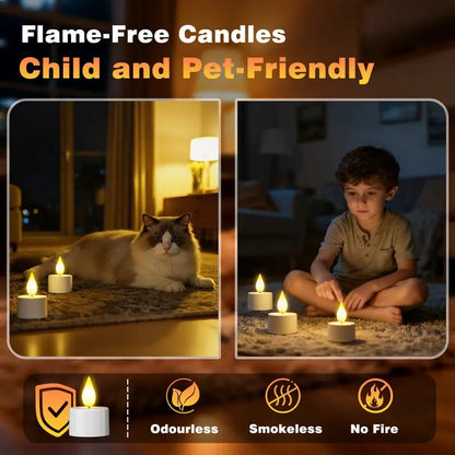 Rechargeable Flameless Tealight Candles with Remote Control