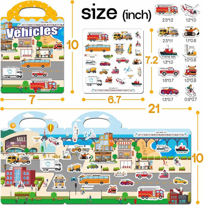 🧠📚Reusable Jelly Sticker Book for Toddlers 2-5, Portable Silicone Quiet Activity Travel Toy🎨