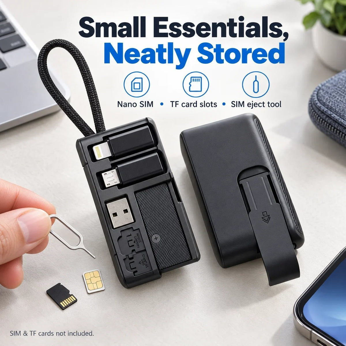 🔥 HOT SALE 🔥 49% OFF | 60W Fast Charging Cable Organizer Kit 🔌 Compact Travel Cable Storage Box with Multi-Connector Charging Set
