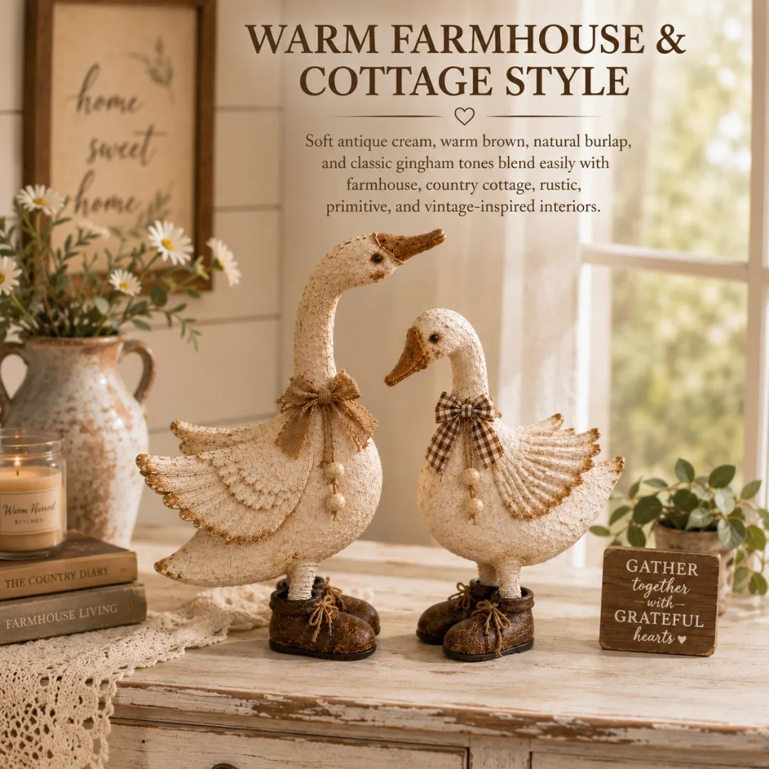 🏡🐔🪿 Playful country-style animal figurines – charming animal pairs for a cozy home