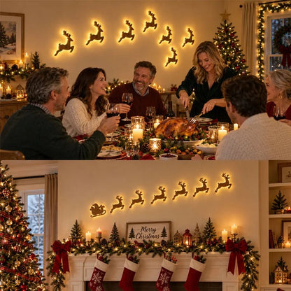 🎄 LED Reindeer Wall Decorations - ✨Festive Christmas Lighting