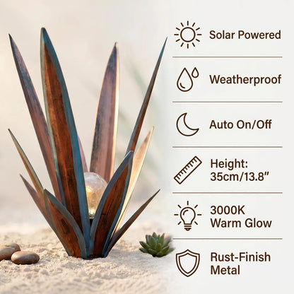 Glowing Solar Agave Garden Light