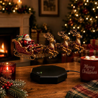 Floating Magnetic Levitation Santa Sleigh with Reindeer
