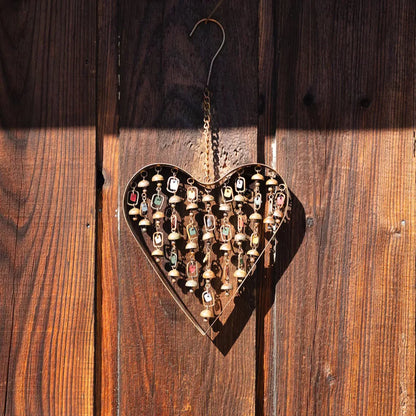 💖 Heart Wind Chime – Handcrafted Metal Garden Ornament