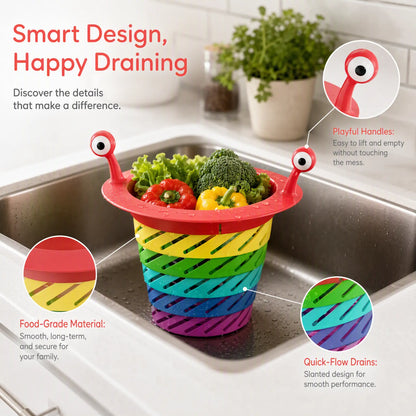3PCS Rainbow Expandable Sink Strainer Basket, Rotatable Retractable Kitchen Sink Drain Filter🚰