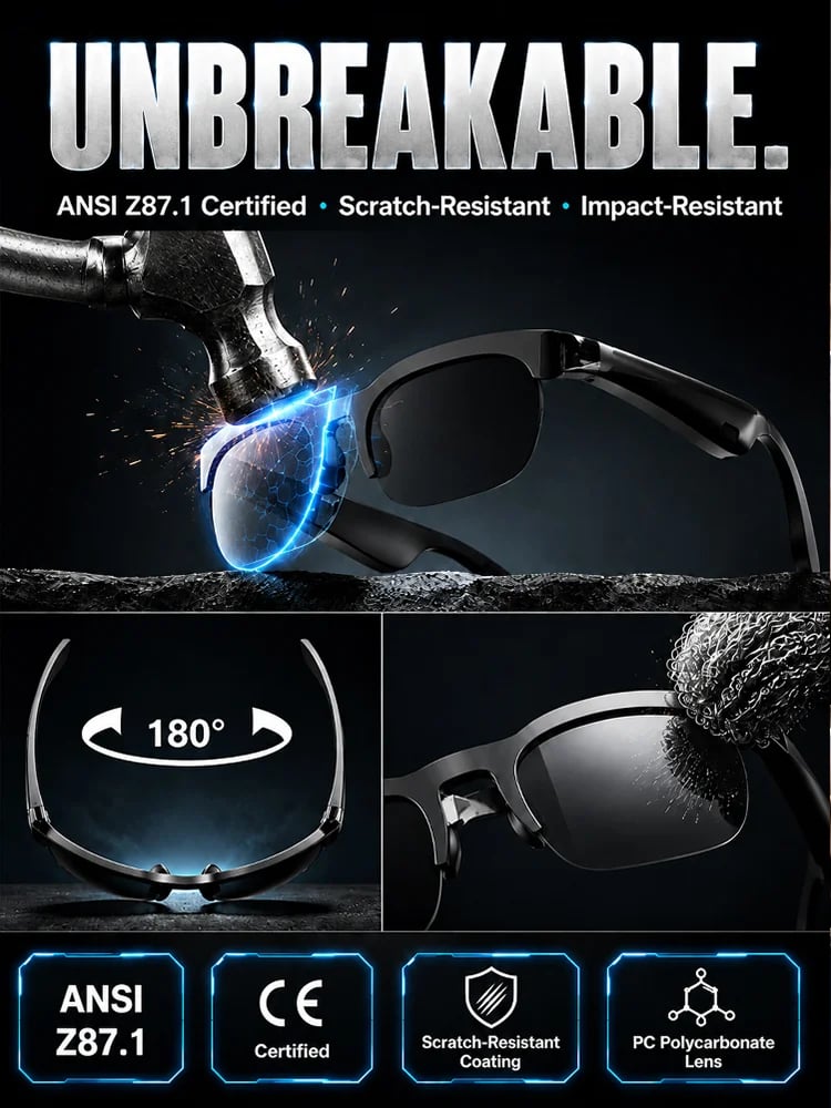 AI Smart Long Battery Life Wireless Bluetooth 6.0 Translation Glasses