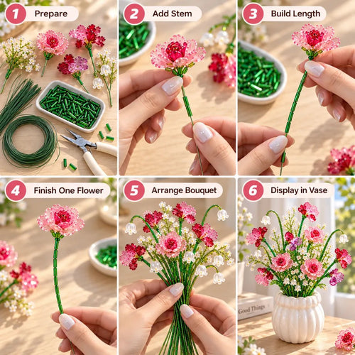 ⏳ Last Day 49% OFF –🌼✨DIY Beaded Wildflower Bouquet Kit – Handmade Crystal Flower Craft Set🌸✨(📦Buy 2 Free Shipping)
