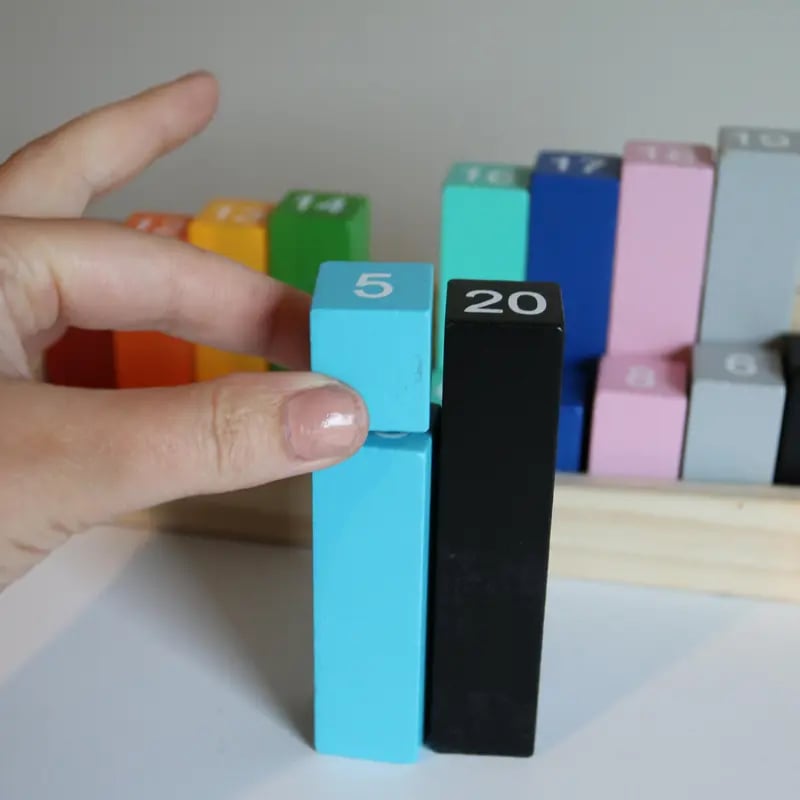 🌈Montessori Rainbow Counting Blocks – Wooden Number Learning Toy for Counting, Sorting, Stacking & Early Math Skills | Ages 3+🧠🌟