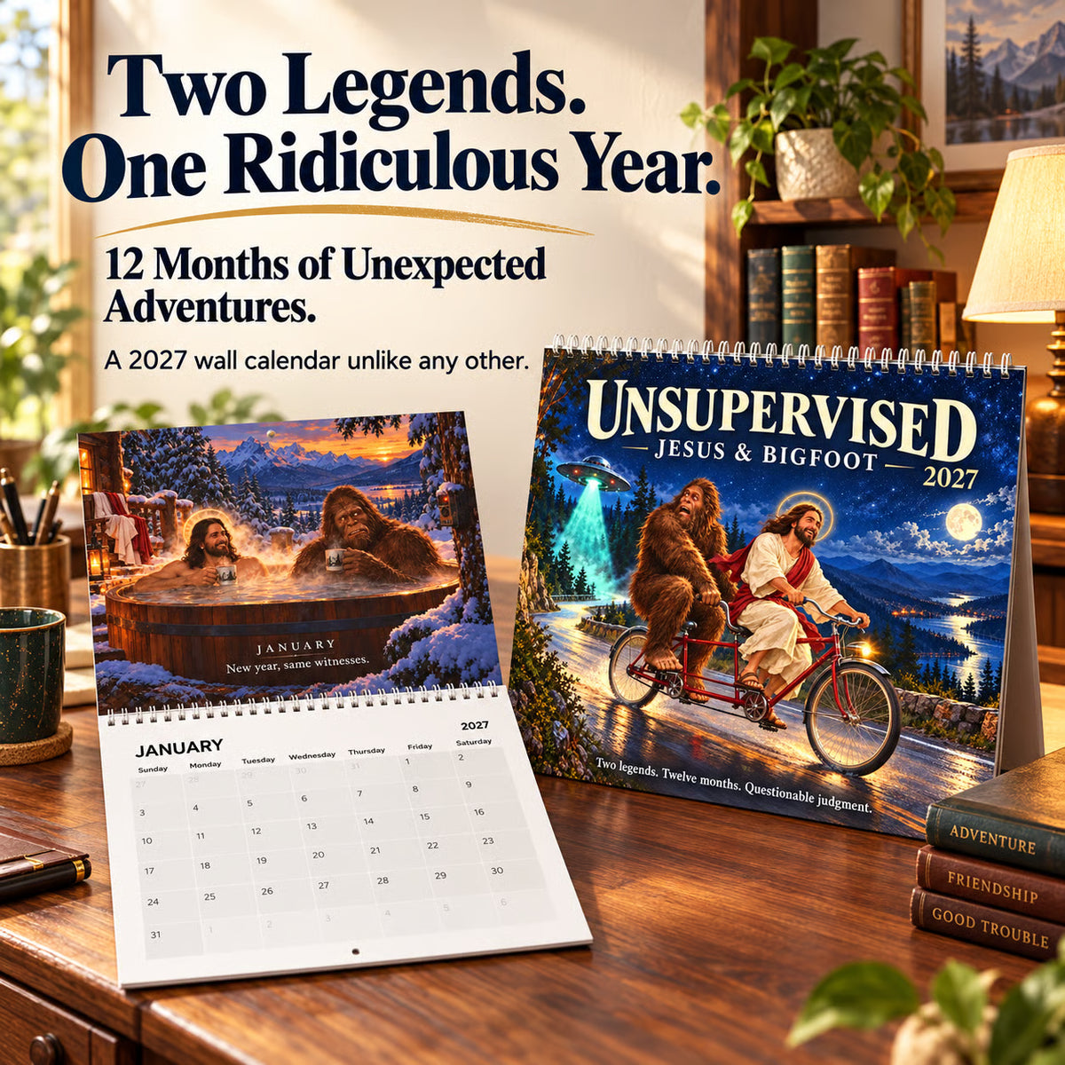 📅Funny Jesus and Bigfoot Calendar 2027