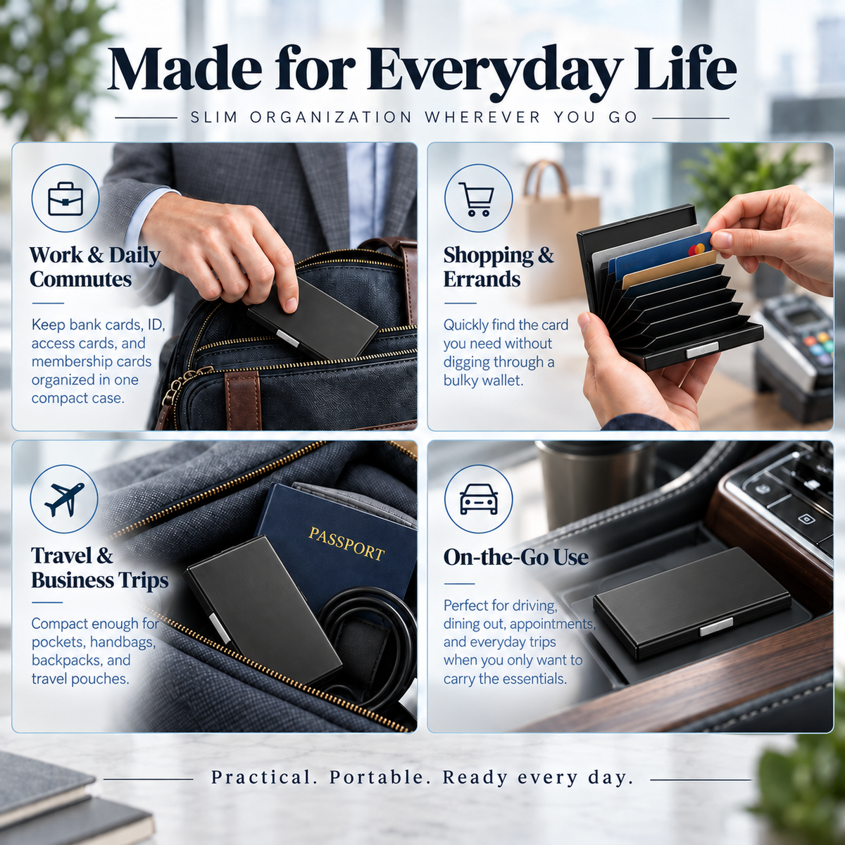 🔥Last Day 40% Off! Slim RFID-Blocking Stainless Steel Card Holder🗃️