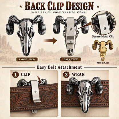 🐐 ✨ Western Skull Pendant Necklace & Belt Clip(📦Buy 2 Free Shipping)