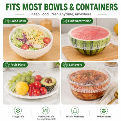 🍽️ 100PCS Disposable Stretch Food Covers | Elastic Bowl Covers