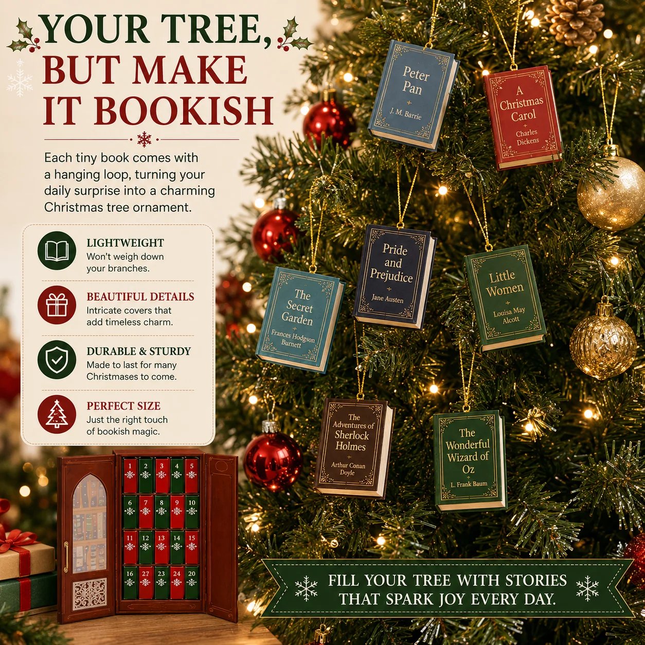 📚 25-Day Mini Book Advent Calendar – 🎁❤️ A Book Lover's Christmas Countdown (📦Buy 2 Free Shipping)