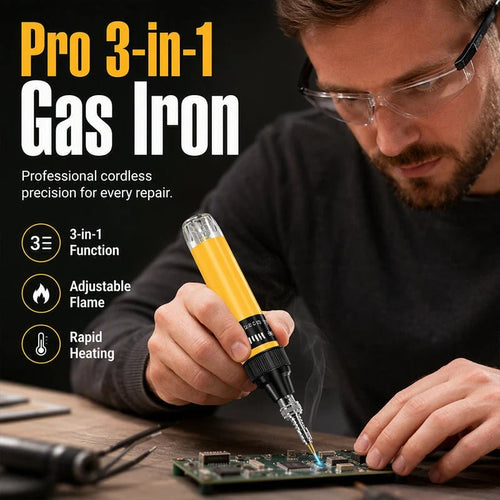 🛠️ 5-in-1 Cordless Butane Soldering Iron – No Outlet Needed