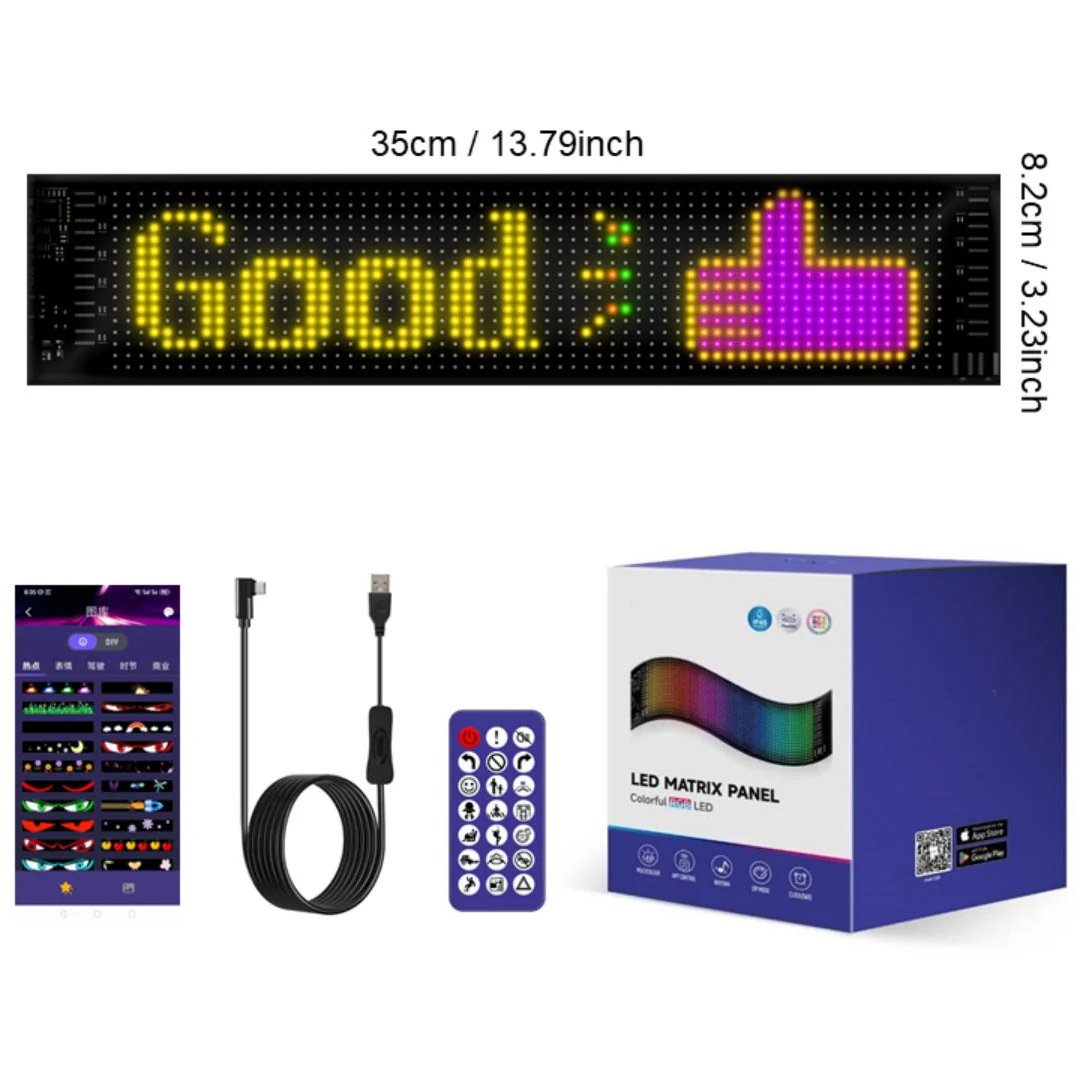 🚗 Smart LED Pixel Car Display | App-Controlled Text, Colors & Animations