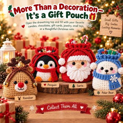 Christmas Crochet Character Gift Pouch – 12 Festive Designs