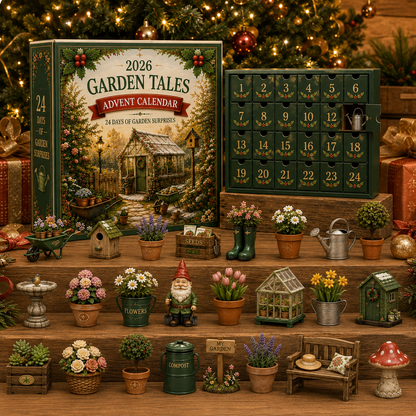 2026 Garden Tales 24-Day Advent Calendar – 24 Charming Garden Miniatures, Magical Christmas Countdown Gift Set for Garden Lovers & Collectors