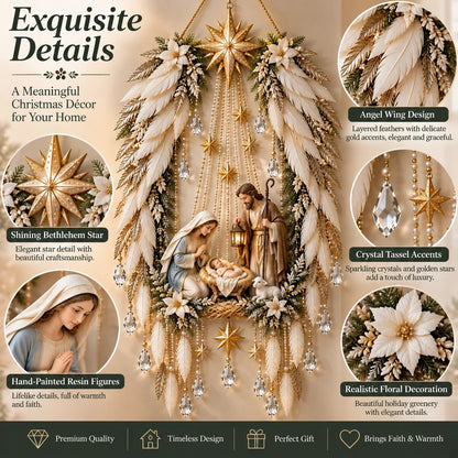 ✨👼 Heavenly Angel Wings Nativity Light✨ – Lighted Christmas Wall Decor  ✈️