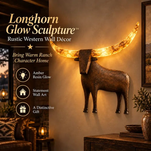 💥Hot Sale 50% Off ✨Illuminated Longhorn Wall Sculpture – Rustic Western LED Wall Decor