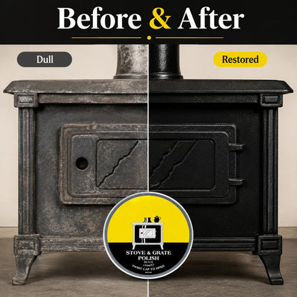 🧼Black Stove & Grate Polish – Cast Iron Restorer for Wood Stoves, Fireplaces & Grates