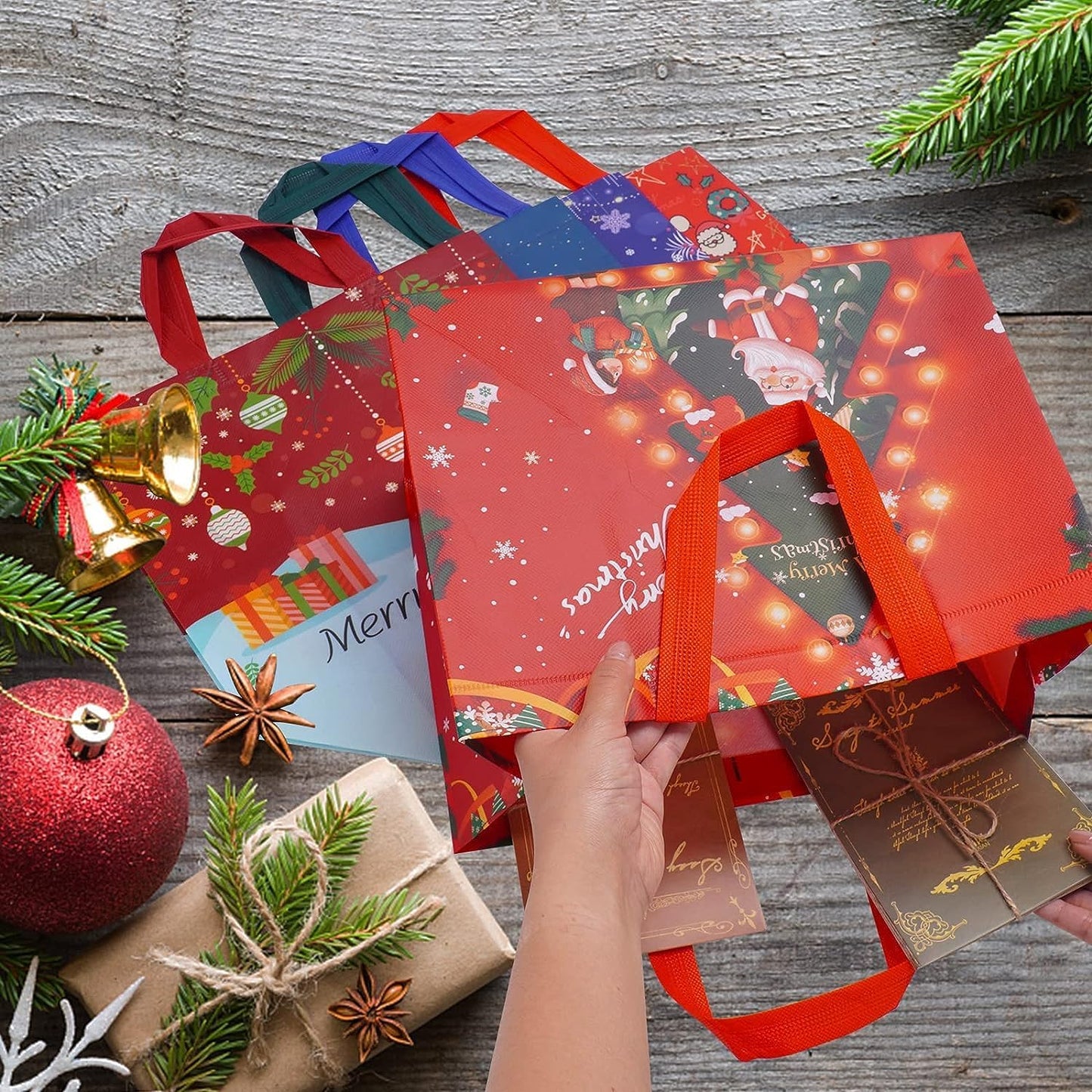 🎉🔥Christmas Early Discount 49% Off🔥 Christmas Gift Bags Large Reusable Tote Bags