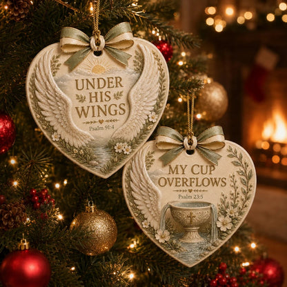 ⏳ Last Day 49% OFF – ✝️ Christian Scripture Ceramic Heart Ornament Collection | 9 Faith-Inspired Designs with Bible Verses, Elegant Ribbon & Timeless Christmas Details ❤️✨