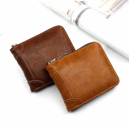 🔥LAST DAY 49% OFF🔥💼 Vintage Zip Wallet, Bifold Card Coin Purse
