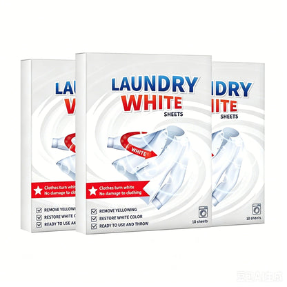 📍 Deep Cleaning Laundry Whitening Sheets ✨🧺 Powerful Stain Remover Brightening Fabric Laundry Cleaning Sheets