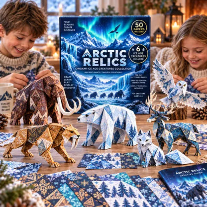 ⏳ Last Day 49% OFF – 🐉 Fantasy Paper Folding Craft Kit | 4 Magical Worlds with 50 Patterned Papers & Step-by-Step Guide ✨