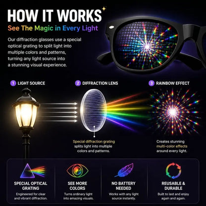 Dollar Sign Diffraction Glasses – Fun Light Effect Party Glasses