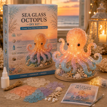 ⏳ Last Day 49% OFF – 🌊 Beginner-Friendly DIY Glowing Sea Glass-Style Ocean Art Kit Collection | Complete Kit with Sea Glass-Style Pieces, LED Lights & Step-by-Step Guide Included 💕