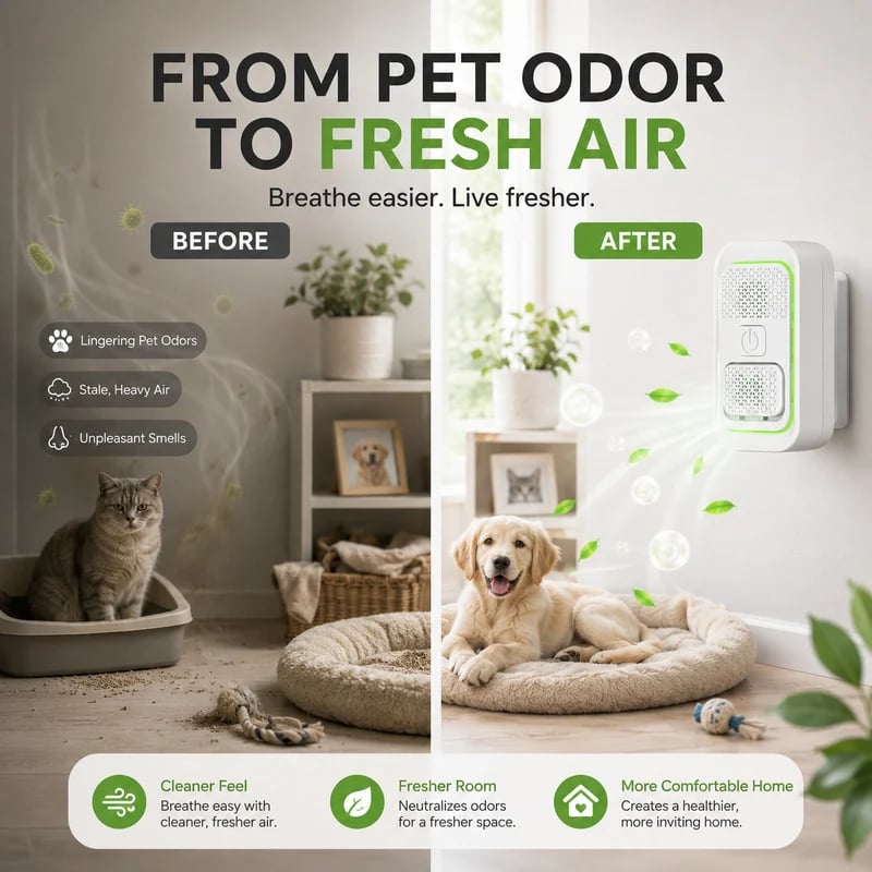 🎉🔥Surprise 50% off！🐈🐕Enjoy fresh air all the time！Mini Plug-In Negative Ion Air Purifier