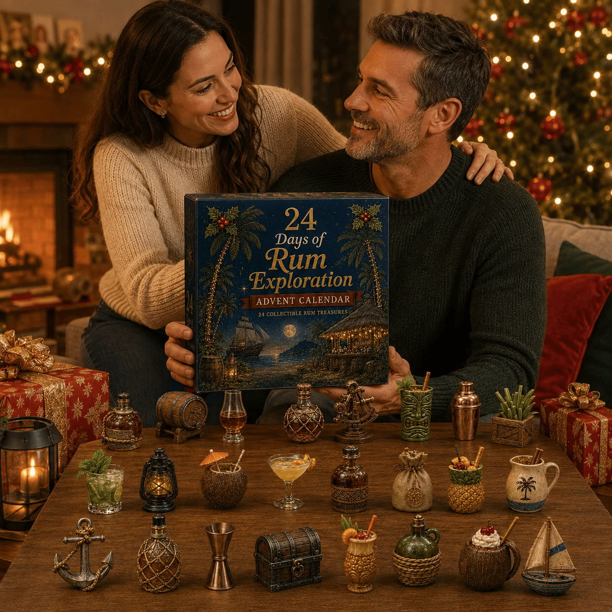 CHRISTMAS KICKOFF 49% OFF - 2026 Days of Rum Exploration Blind Box - 24-Day Festive Countdown, Rum-Themed Collectible Figures Blind Box - Gift For Rum Lovers