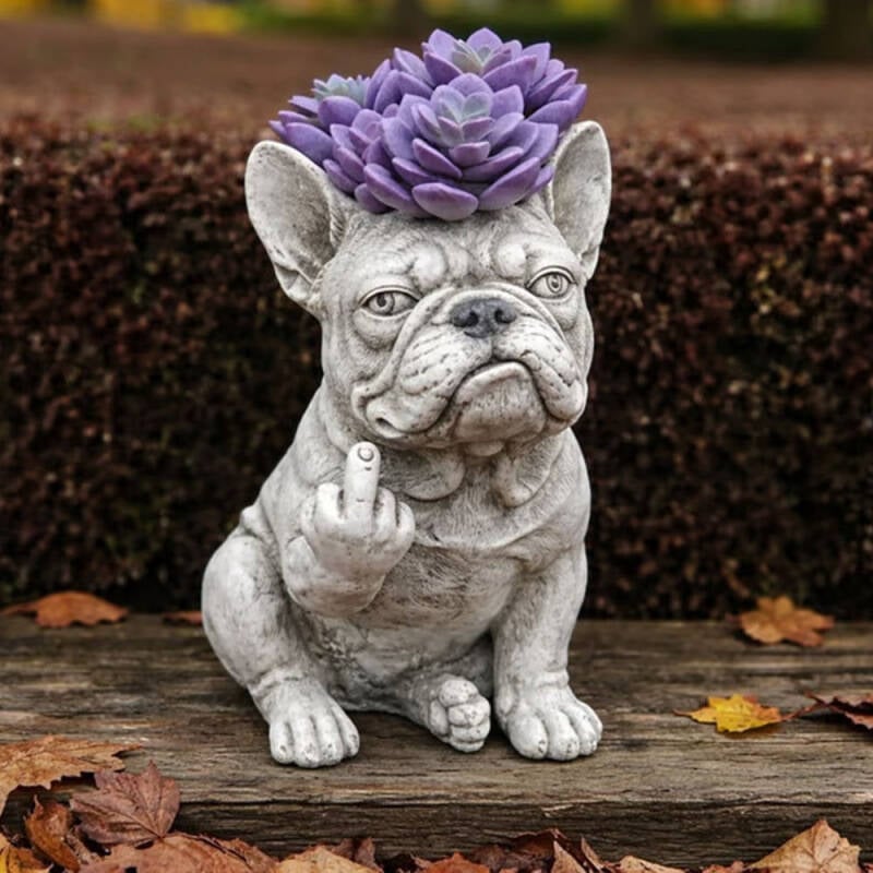 GRUMPY DOG PLANTER