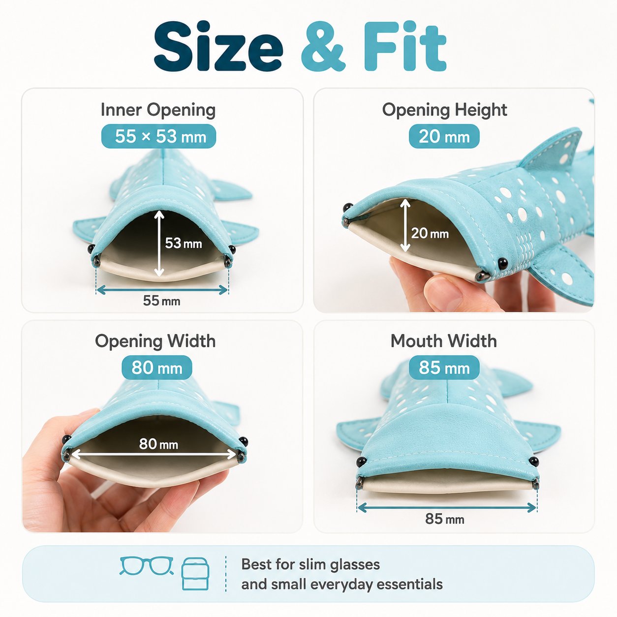 🔥Last Day 49% OFF - 🦈🌊Cute Shark Glasses Case | Shark-Shaped Storage Pouch For Everyday Essentials