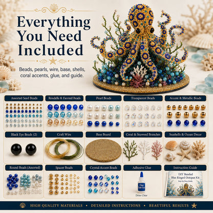 🔥 LAST DAY 49% OFF – 🌊 Ocean Sparkle Animal Craft Kit | Create a Dimensional Underwater Centerpiece with Colorful Beads, Pearls & Coastal Details 🐚✨