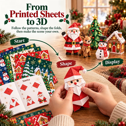 🎄Beginner-Friendly 3D Christmas Paper Craft Kit | Easy Layered DIY Holiday Decoration ✨