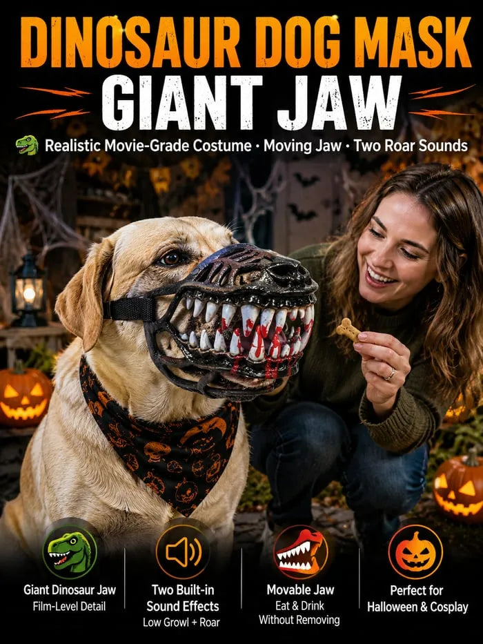 Funny Halloween Dog Muzzle - Realistic Latex Monster Costume with Adjustable Fit