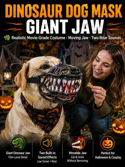 Funny Halloween Dog Muzzle - Realistic Latex Monster Costume with Adjustable Fit
