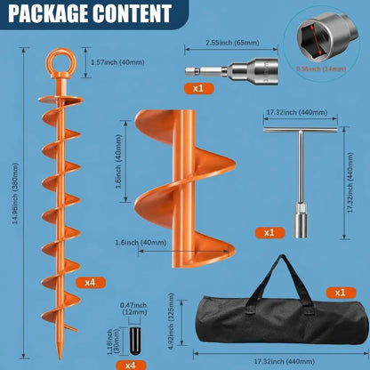 Heavy Duty Spiral Ground Anchor Kit (FREE SHIPPING)