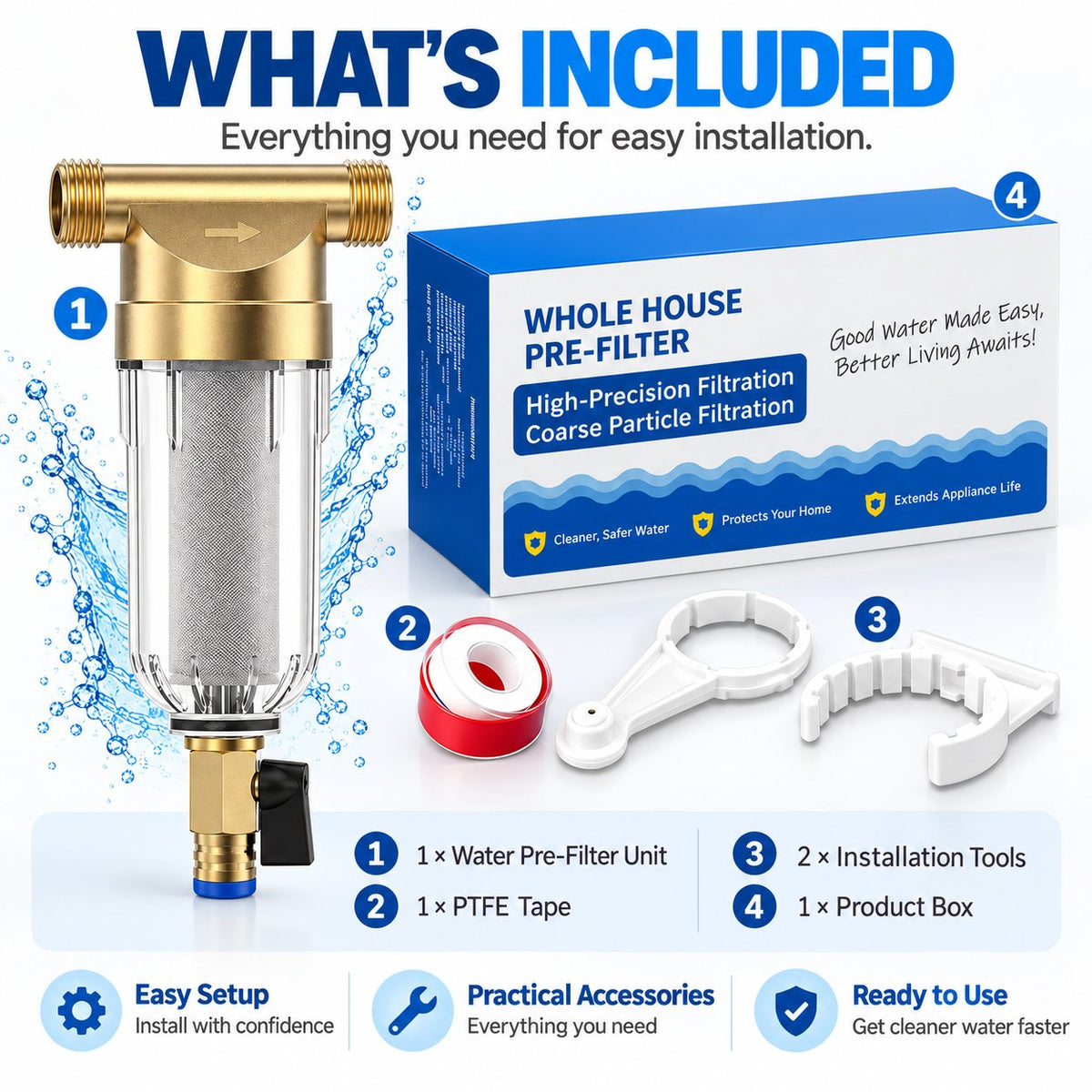 SimPure DC5P/S Whole House Water Pre-Filter