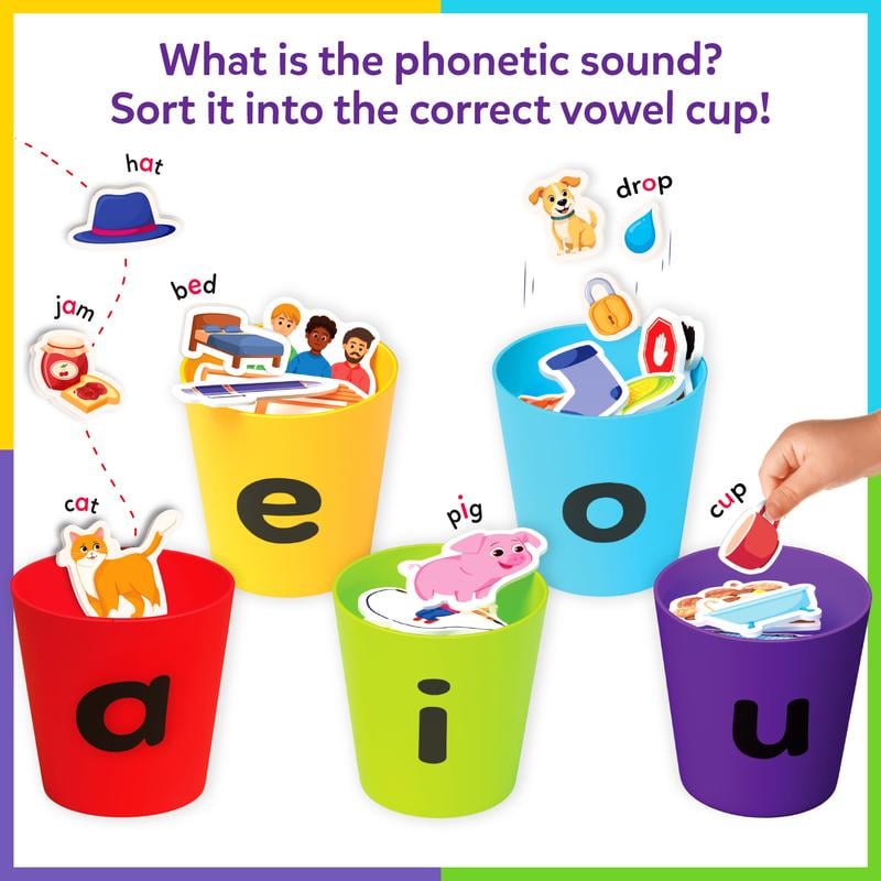 📚Phonics Vowel Sorting Toy – Early Literacy Learning Activity for Preschool & Kindergarten Kids Ages 4-7✨