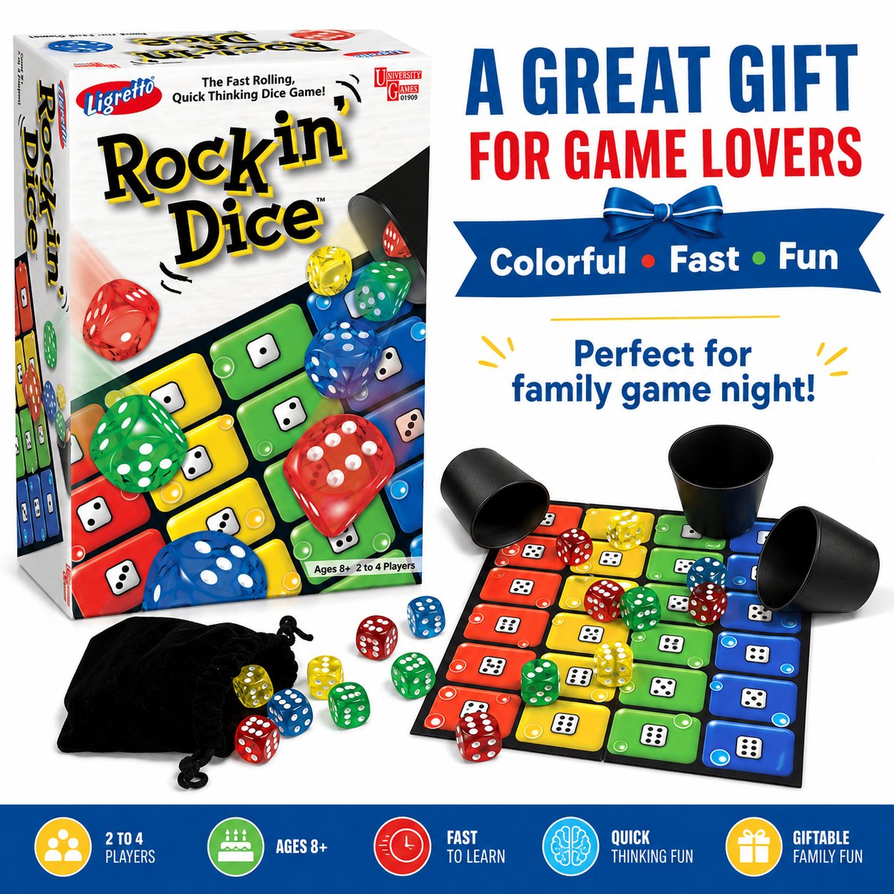 🔥LAST DAY 50% OFF - 🎲Ligretto Rocking Dice Game