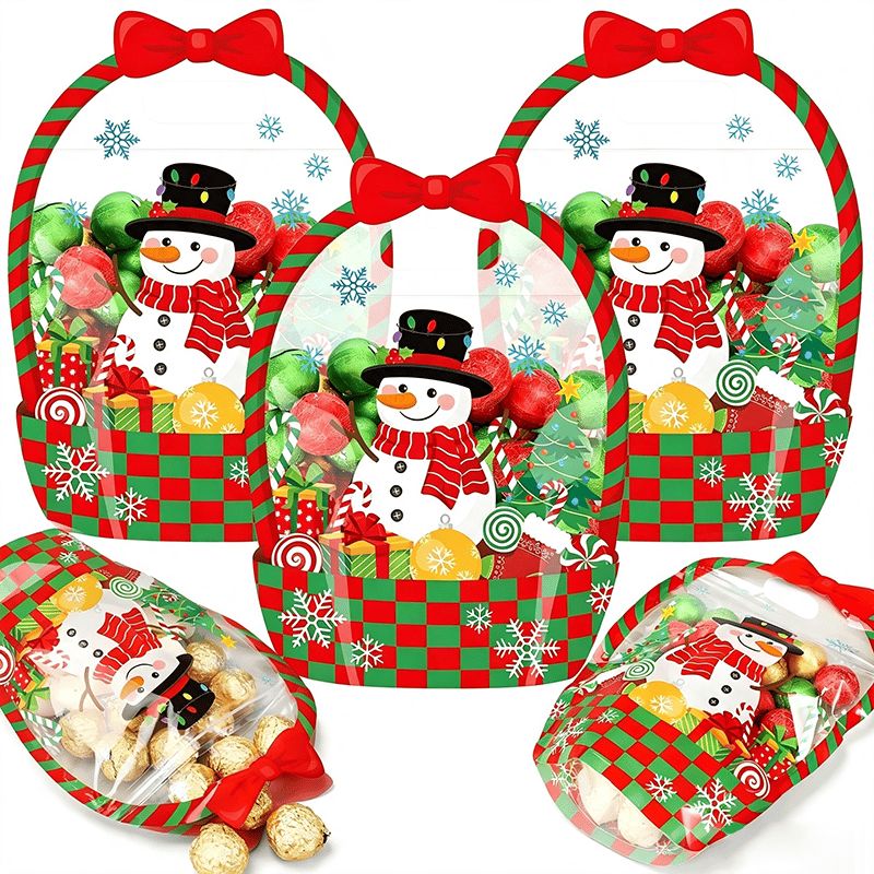 🎃25/50 PCS Halloween Goodie Bags with Handles, Pumpkin Specter Candy Gift Bags, Transparent Trick or Treat Party Favor Bags