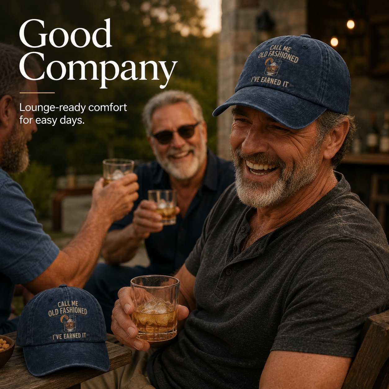 "Call Me Old Fashioned, I’ve Earned It" Whiskey Lounge Vintage Chill Cap