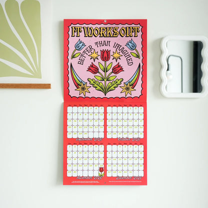 🖤📅2027 Edgy Feminine Wall Calendar – Bold Women’s Artwork with Sticker Sheet Included🌹