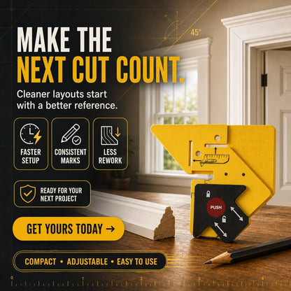 📐 Adjustable 45° Trim Marking & Measuring Tool – Fast Door & Window Casing Layout