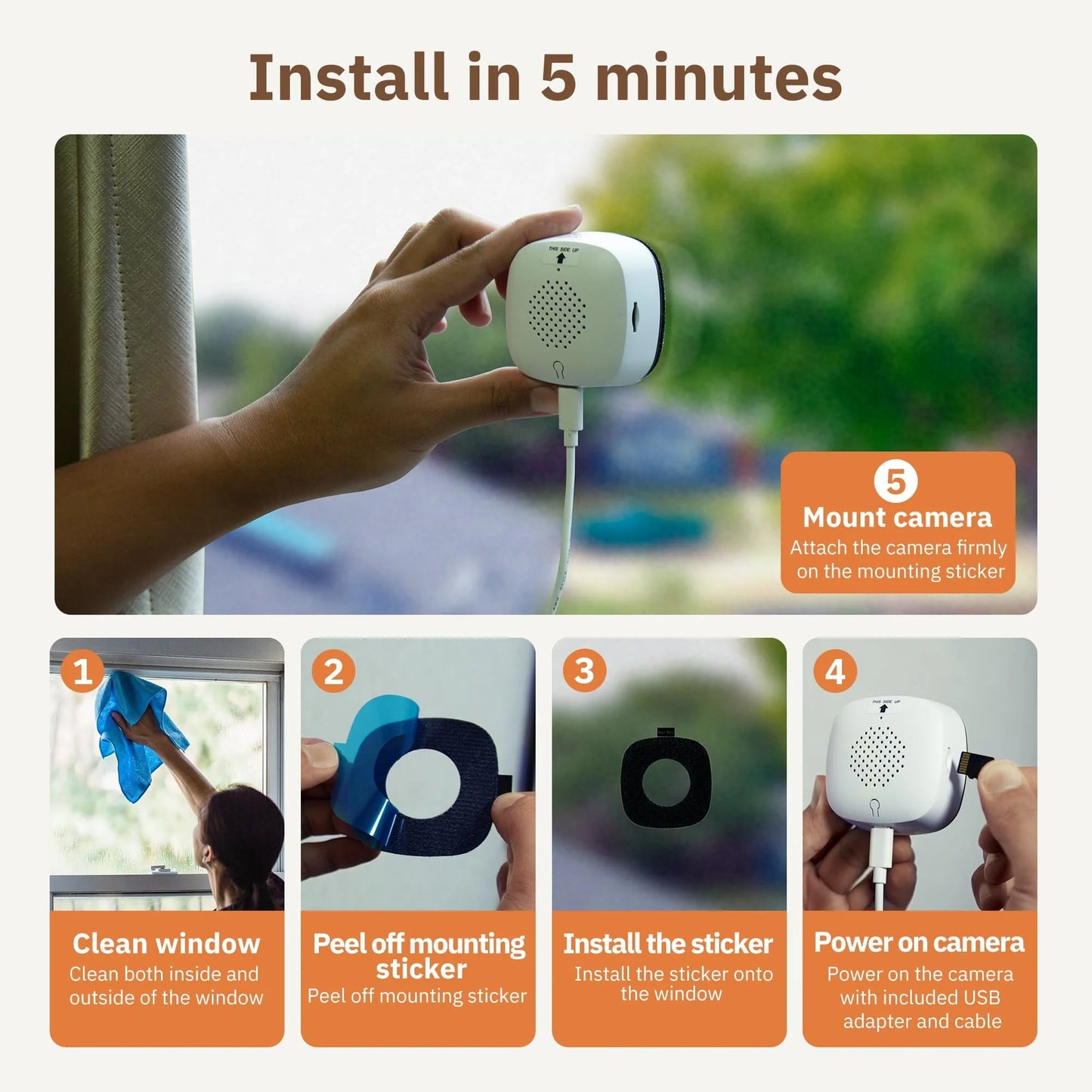 2K Indoor WiFi Security Camera with AI Detection & Color Night Vision