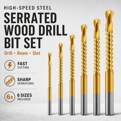 🛠️ Limited-Time 50% OFF – High-Speed Steel Serrated Wood Drill Bit Set