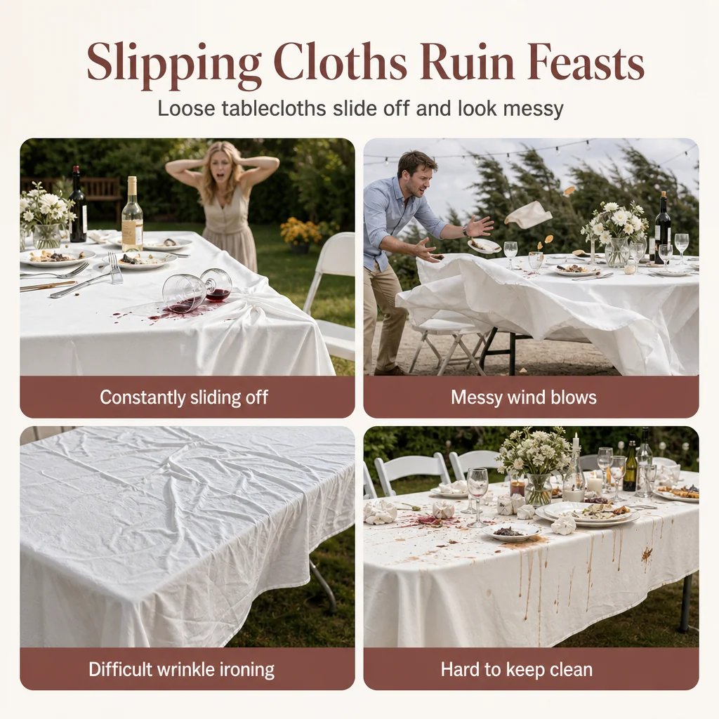Christmas Stretch Fitted Table Cover for Rectangular Tables